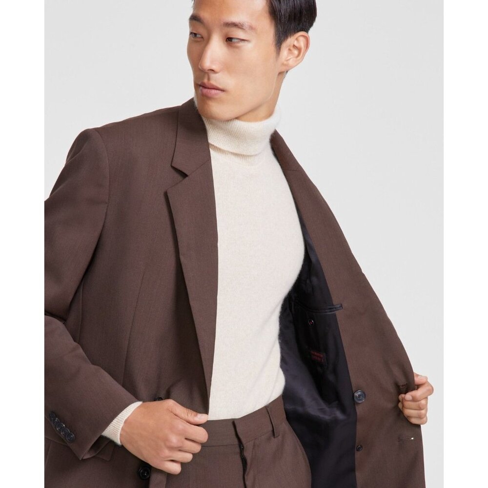 Hugo Boss Mens Modern Fit Solid Wool Suit Separate Jacket Med Brown Size 44L NWT - Picture 4 of 6